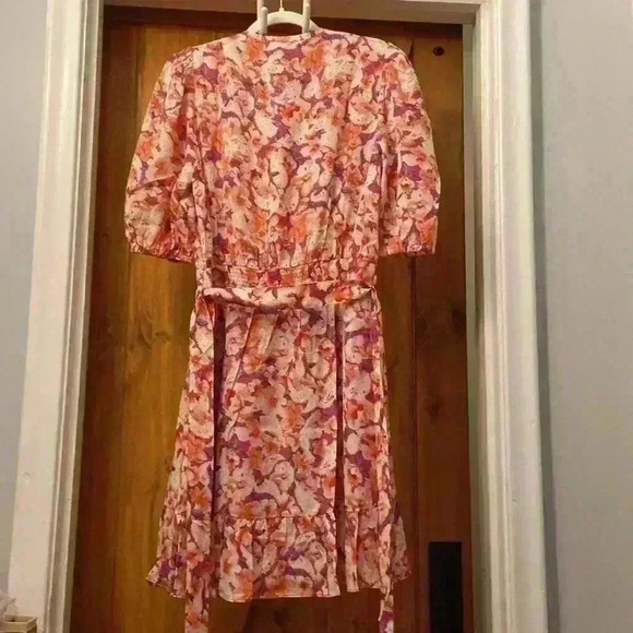 Ba&sh Woman’s Ruffle Mini Dress-Diamond Fushia-Large. NWT - Picture 6 of 9